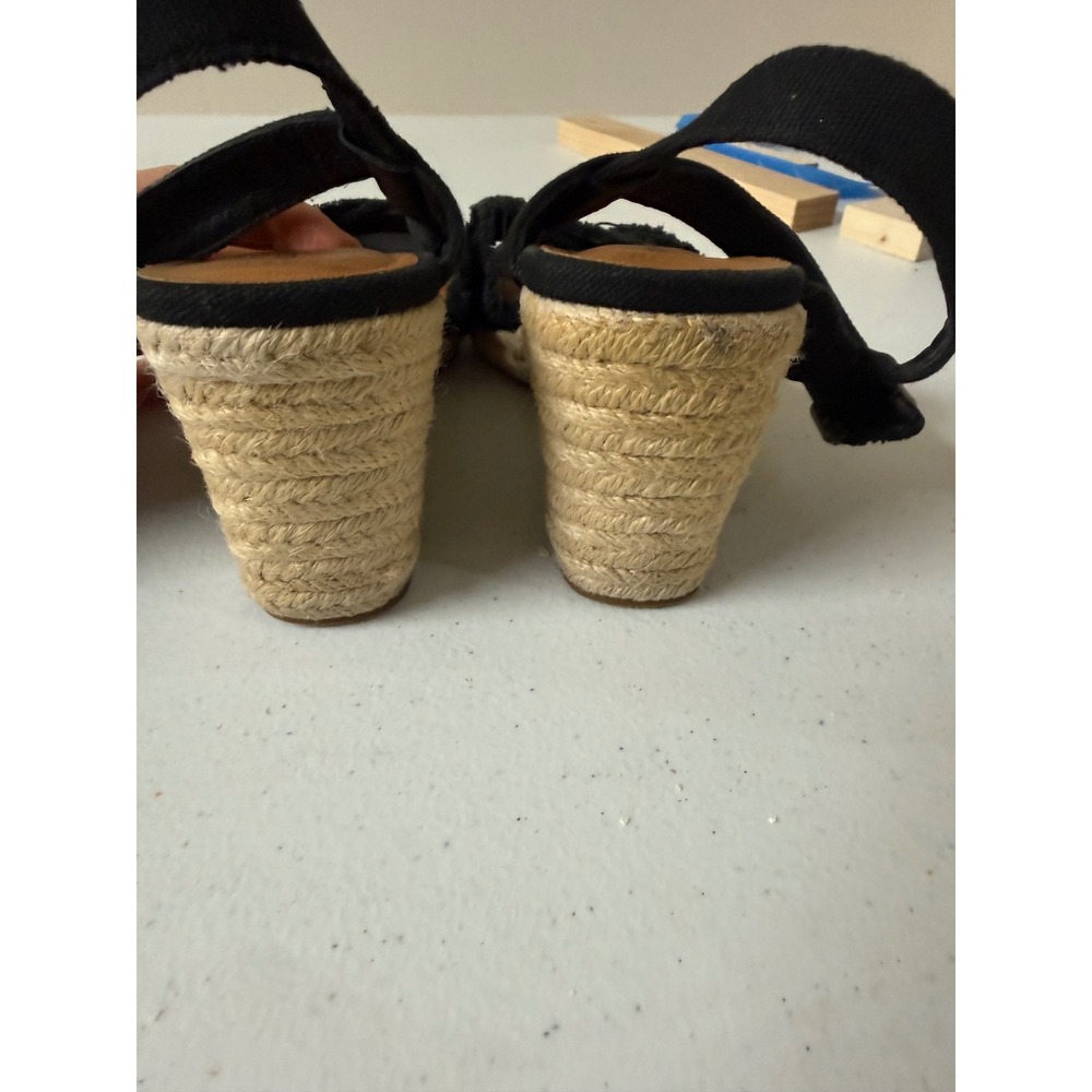 Boho Chic Resort Western Boho Casual Chic Wedge Black Lucky Brand Heel Size 9 - Picture 6 of 8